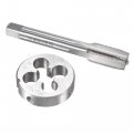 Uxcell M12 X 1mm Metric Tap And Die Set Machine Thread Screw With Rounding Kit For Nut Bolt Thread Repair