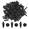 Uxcell 50pcs Black Plastic Rivets Splash Guard Fastener Moulding Clips 6mm For Car