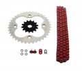 Fits Honda Trx250r 250r 520-96 Red O Ring Chain Sprocket Silver 13 38
