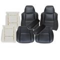 Driver Passenger Bottom Top Foam Armrest Leather Replacement Seat Covers Black For F250 F350 F450 F550 Lariat Super Duty Xlt 