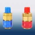 R134a Auto Car Quick Coupler Connector Brass Adapters Air Conditioner Mini System Vacuum Port Adapter Low High Side Ac Manifold