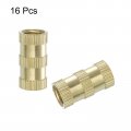Uxcell Knurled Insert Nuts 16pcs M8 X 20mm L 10mm Od Thread Printing Brass Female Threadeds Heat Set Insert Embedment
