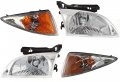 Driver And Passenger Side Headlight Kit For Chevrolet Cavalier 2000 To 2002 Halogen With Bulbs Corner Lights Replaces 22666740 