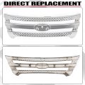 Hecasa Front Grille For 2011-2015 Ford Explorer Chrome Grill Insert Plastic Abs Silvery