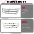Hecasa Front Grille For 2011-2015 Ford Explorer Chrome Grill Insert Plastic Abs Silvery