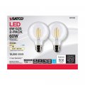 Satco 6pk 6w G25 Globe Filament Led 3000k Medium Base Dimmable 60w Equiv