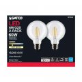 Satco 6pk 6w G25 Globe Filament Led 3000k Medium Base Dimmable 60w Equiv