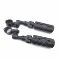 Black Short Adjustable Highway Mounting Kit Skull Zombie Footrest For 1 25 In Front Engine Guard Frame Tube V-star Roadstar