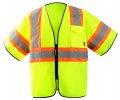 Occunomix Eco-gcz32t-olxl Two Tone Mesh Surveyor Vest With Zipper Closure Reflective Tape Contrasting Trim Pockets Class 3 100 