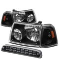 Compatible With Ford Ranger Pair Of Black Housing Amber Corner Headlight Led 3rd Brake Light