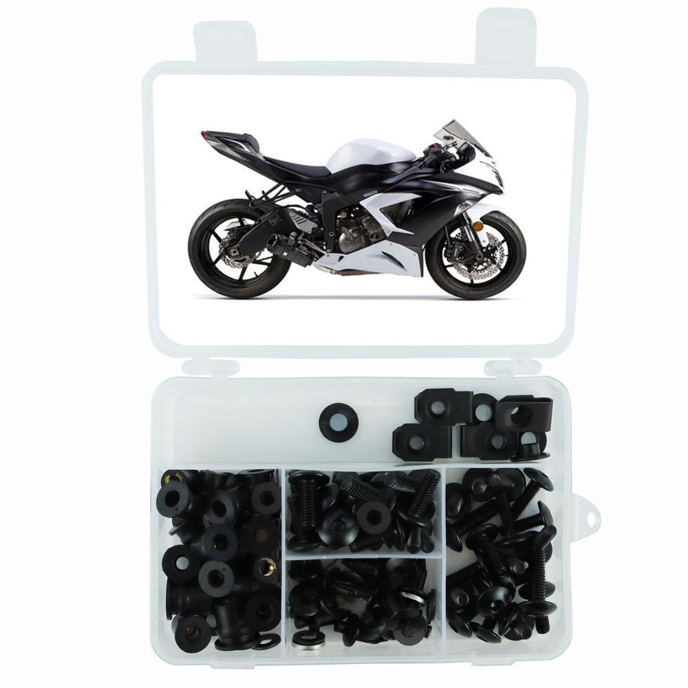 Fairing Bolt Kits For Zx-6r 2013 2024 10 9 Grade Steel Motorcycle Body Screws Complete Mounting Hardware Sets In Matte Black