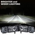 G-plus Headlights Compatible With 1994-2001 Dodge Ram 1500 1994-2002 2500 3500 Not Fit For Sport Model Van Models Driver