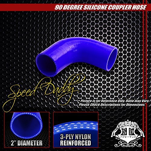 2 In To 90 Degrees Elbow 4 Ply Turbo Intake Intercooler Silicone Coupler Hose With T Clamp Blue