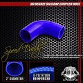 2 In To 90 Degrees Elbow 4 Ply Turbo Intake Intercooler Silicone Coupler Hose With T Clamp Blue