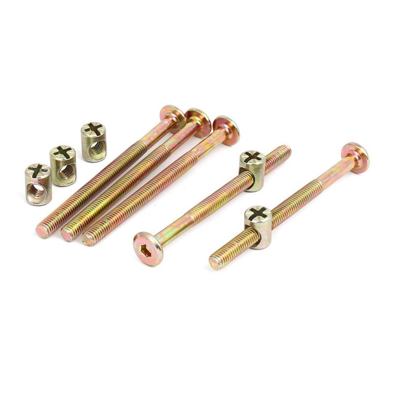 A16110800ux0726 M6x80 Mm 58 Half Thread Hex Socket Drive Furniture Bolts W Barrel Nuts Sets Pack Of 5