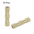 Uxcell Knurled Insert Nuts 15pcs M3 X 20mm L 5mm Od Thread Printing Brass Female Threadeds Heat Set Insert Embedment
