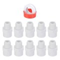 10 Pcs 1 2 Pvc Male Adapter Pipe Fitting Fit For Sch40 Slip Coupling To Threaded Connector With Sealing Tape Socket X Npt White 