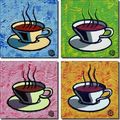 Coffee Cups By Beaman Cole Ceramic Accent Tile Set 6 In X For Kitchen Backsplash Modern Square Satin Finish Of 4 