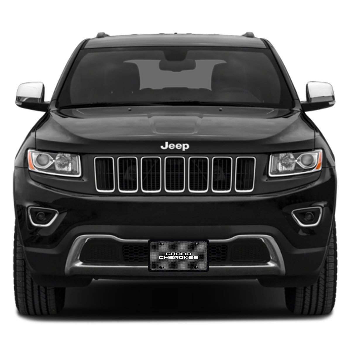 Jeep Grand Cherokee On Front Mesh Grill Graphic Special Aluminum Metal License Plate Official Licensed