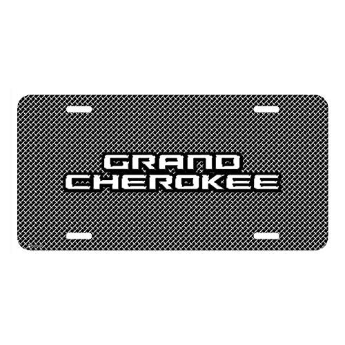 Jeep Grand Cherokee On Front Mesh Grill Graphic Special Aluminum Metal License Plate Official Licensed