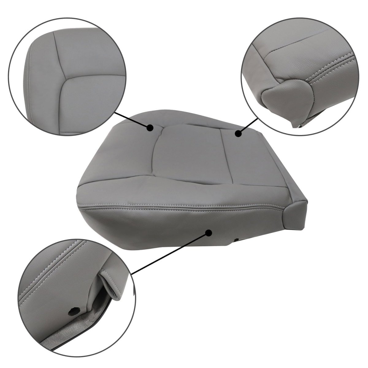 Gray Front Driver Side Bottom Microfiber Leather Replacement Seat Cover For Lexus Lx 470 1998 1999 2000 2001 2002 2003 2004