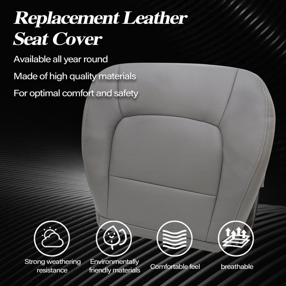 Gray Front Driver Side Bottom Microfiber Leather Replacement Seat Cover For Lexus Lx 470 1998 1999 2000 2001 2002 2003 2004