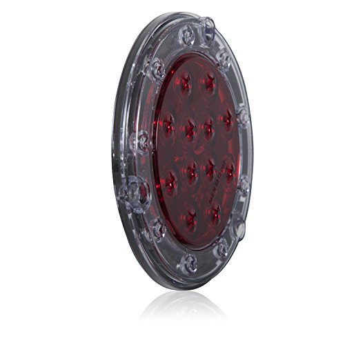 M85417r Red Led Ultra Thin Round Hybrid Stop Turn Tail And Back Up Light 5 In Flange Mount Reverse For Trailers Trucks Rvs Jeep