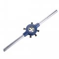 Uxcell Round Die Stock Handle Wrench Set 3 8-24 Unf Threading And 30mm Holder Fits 20mm-30mm Od M9-m11 Adjustable For Bolt