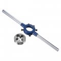 Uxcell Round Die Stock Handle Wrench Set 3 8-24 Unf Threading And 30mm Holder Fits 20mm-30mm Od M9-m11 Adjustable For Bolt