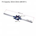 Uxcell Round Die Stock Handle Wrench Set 3 8-24 Unf Threading And 30mm Holder Fits 20mm-30mm Od M9-m11 Adjustable For Bolt