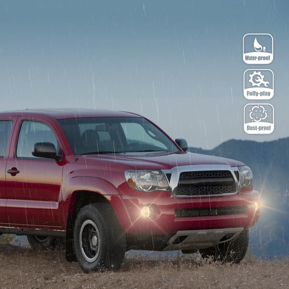 Front Bumper Fog Lights Assembly For Toyota Tacoma 2005-2011 Fit 2007-2013 Tundra Yellow Lens Neblineros Para Autos Delantero