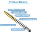 2pcs Straight Flute Thread Tap M6 X 1 0 Metric Titanium Coated Screwing Tapping Tool Thread Milling Machine Taps High-speed