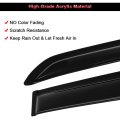 Side Window Deflectors For 1984 To 2001 Jeep Cherokee Smoked Polycarbonate Rain Guards 4 Piece Set Outside Mount Tape On Wind