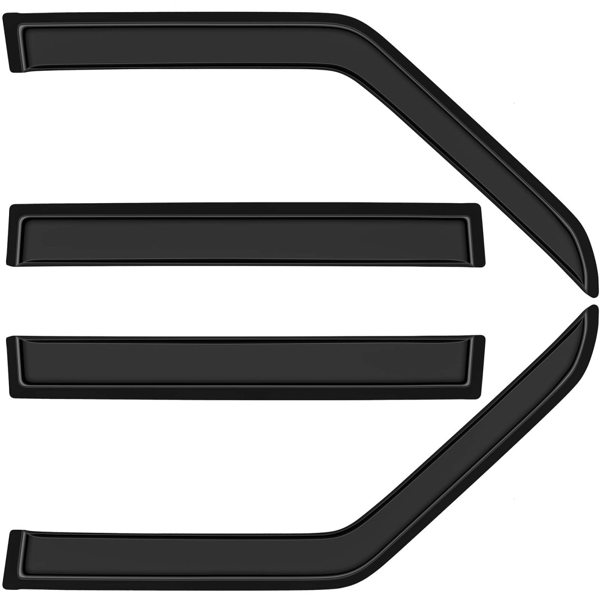 Side Window Deflectors For 1984 To 2001 Jeep Cherokee Smoked Polycarbonate Rain Guards 4 Piece Set Outside Mount Tape On Wind