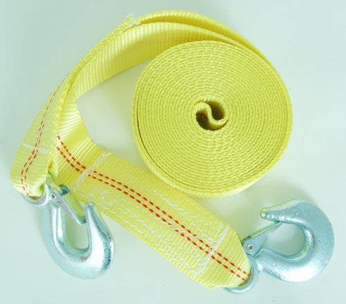 Heavy Duty Tow Strap 2 In X 20 Ft 10000 Lb Capacity With Drop Forged Steel Safety Hooks Nylon Webbing Rot Resistant