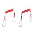 2pcs Breakaway Trailer Brake Cable Emergency Safety Spring Towing Coiled Wire Extend To 6ft Strap For Rv 