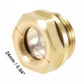 Uxcell Oil Liquid Level Gauge Sight Glass M22x1 5mm Male Threaded Brass Air Compressor Fittings With O-ring Yellow 2pcs