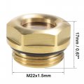 Uxcell Oil Liquid Level Gauge Sight Glass M22x1 5mm Male Threaded Brass Air Compressor Fittings With O-ring Yellow 2pcs