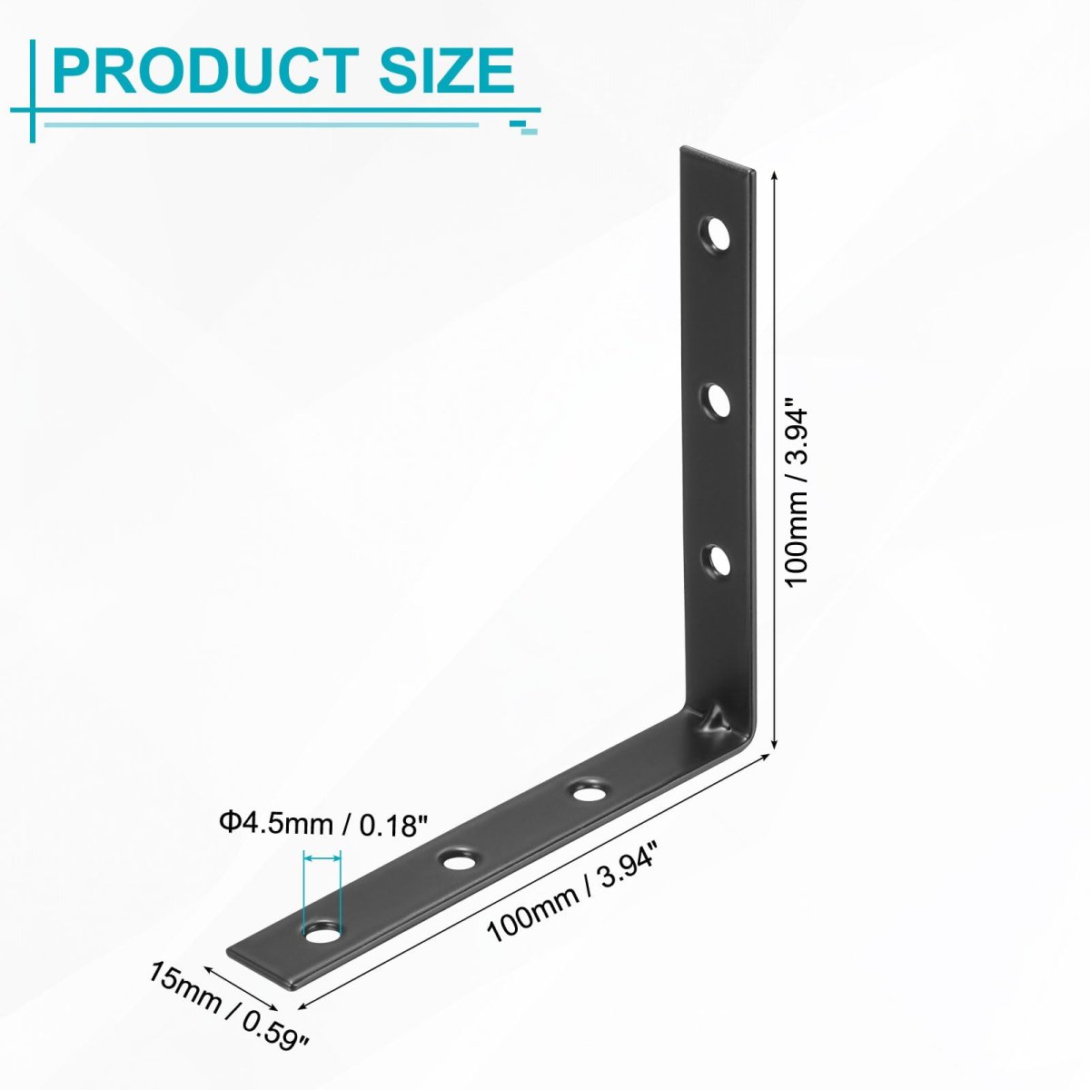 12 Set L Corner Bracket Brace Metal Joint Right Angle Brackets Fastener With Screws For Wood Shelves Black 3 94 X0 59 X3