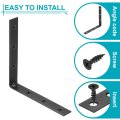 12 Set L Corner Bracket Brace Metal Joint Right Angle Brackets Fastener With Screws For Wood Shelves Black 3 94 X0 59 X3