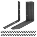 12 Set L Corner Bracket Brace Metal Joint Right Angle Brackets Fastener With Screws For Wood Shelves Black 3 94 X0 59 X3 