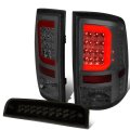 2pcs Red 3d Led C-style Light Bar Rear Tails Brake Lamps And Dual-row Third Light Compatible With Dodge Ram 1500 2500 3500