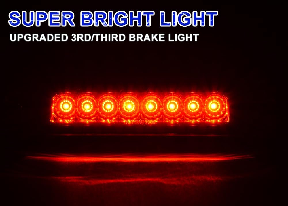 Led 3rd Brake Stop Lamp Light Red Lens Chrome Housing For Toyota Tacoma 1995 1996 1997 1998 1999 2000 2001 2002 2003 2004 2005