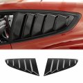 Cherocar Rear Quarter Side Window Scoop Louvers Sun Shade Cover Wind Vent Air Deflector For Ford Mustang 2015-2021 Carbon Fiber 