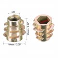 Uxcell Furniture Threaded Insert Nuts Zinc Alloy Hex-flush M5 Internal Threads 10mm Length 30pcs