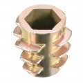 Uxcell Furniture Threaded Insert Nuts Zinc Alloy Hex-flush M5 Internal Threads 10mm Length 30pcs