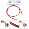X Autohaux 120cm 47 24 Length 10mm Id Motorcycle Hydraulic Brake Line Oil Hose Pipe 28a 0a Stainless Steel Braided Cable For