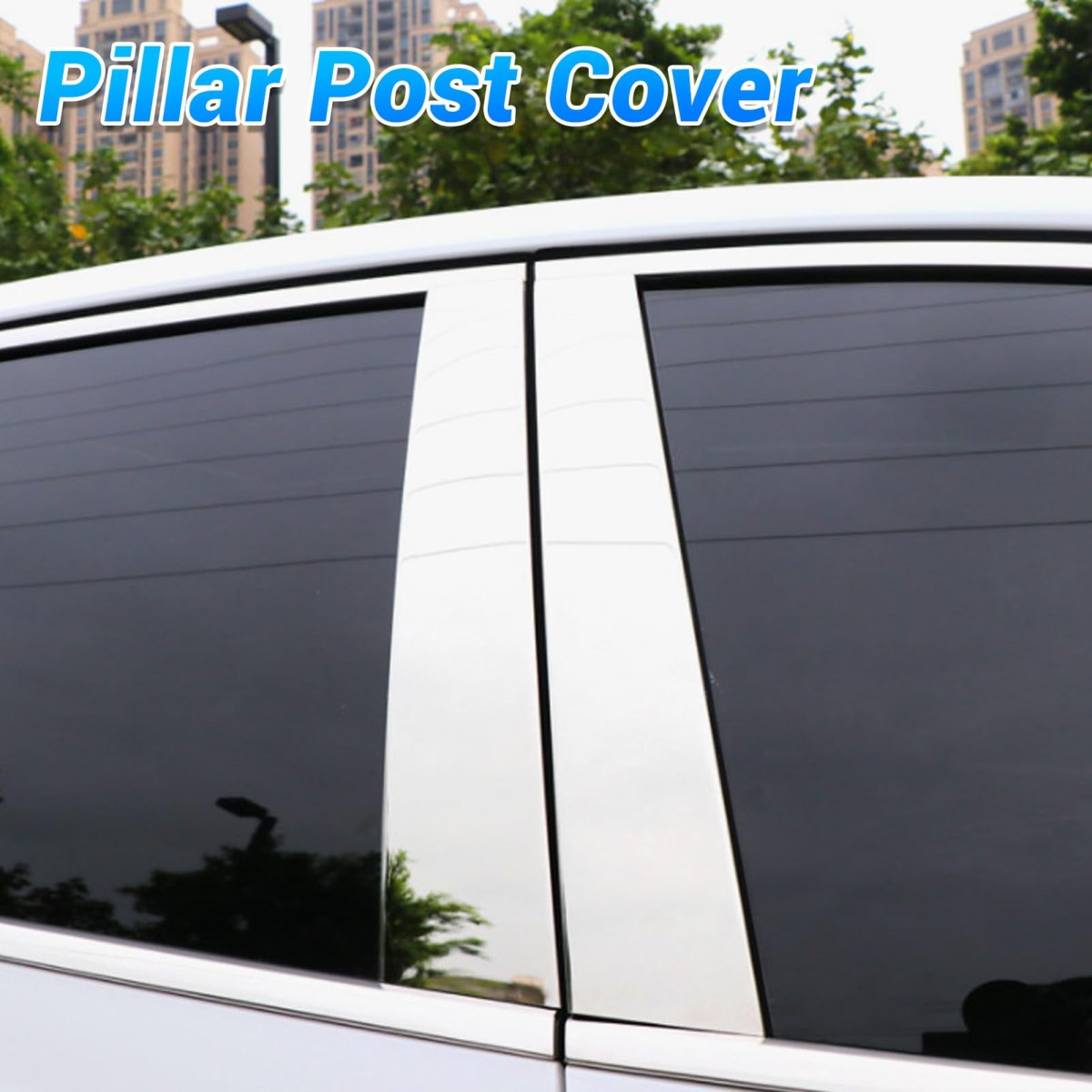 6pcs Pillar Post Cover Trim Replacement For S Class W220 1998 To 2006 Mirrored Finish Chrome Weather Resistant Door Window