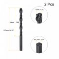 Uxcell 6542 High Speed Steel Straight Shank Twist Jobber Drill Bit Fully Ground Black Oxide Bits 7 3mm Diameter 110mm Total