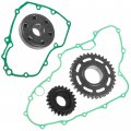 Caltric Starter Clutch Idler Drive Gear With Gaskets Compatible Honda Trx450er Electric Start 2006-2014